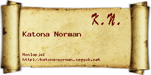 Katona Norman névjegykártya